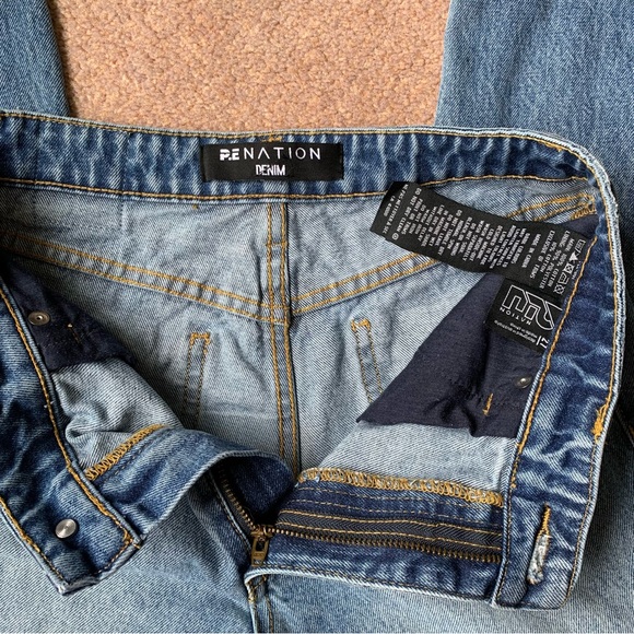P.E Nation The Colonial Jean Mid-Rise Cropped Denim Jeans Size 27 - Picture 12 of 16